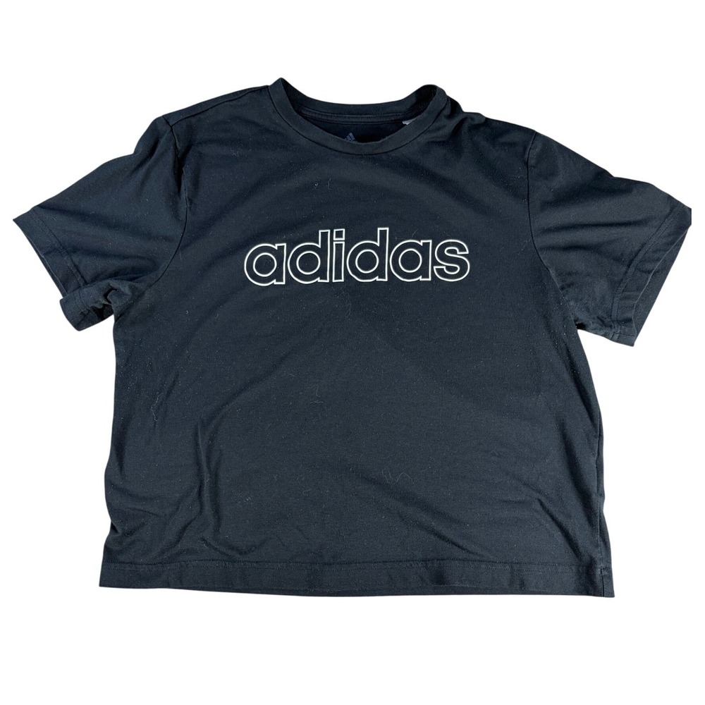 Adidas Aeroready Primegreen T-Shirt Logo Cropped Black Small Womens Polyester